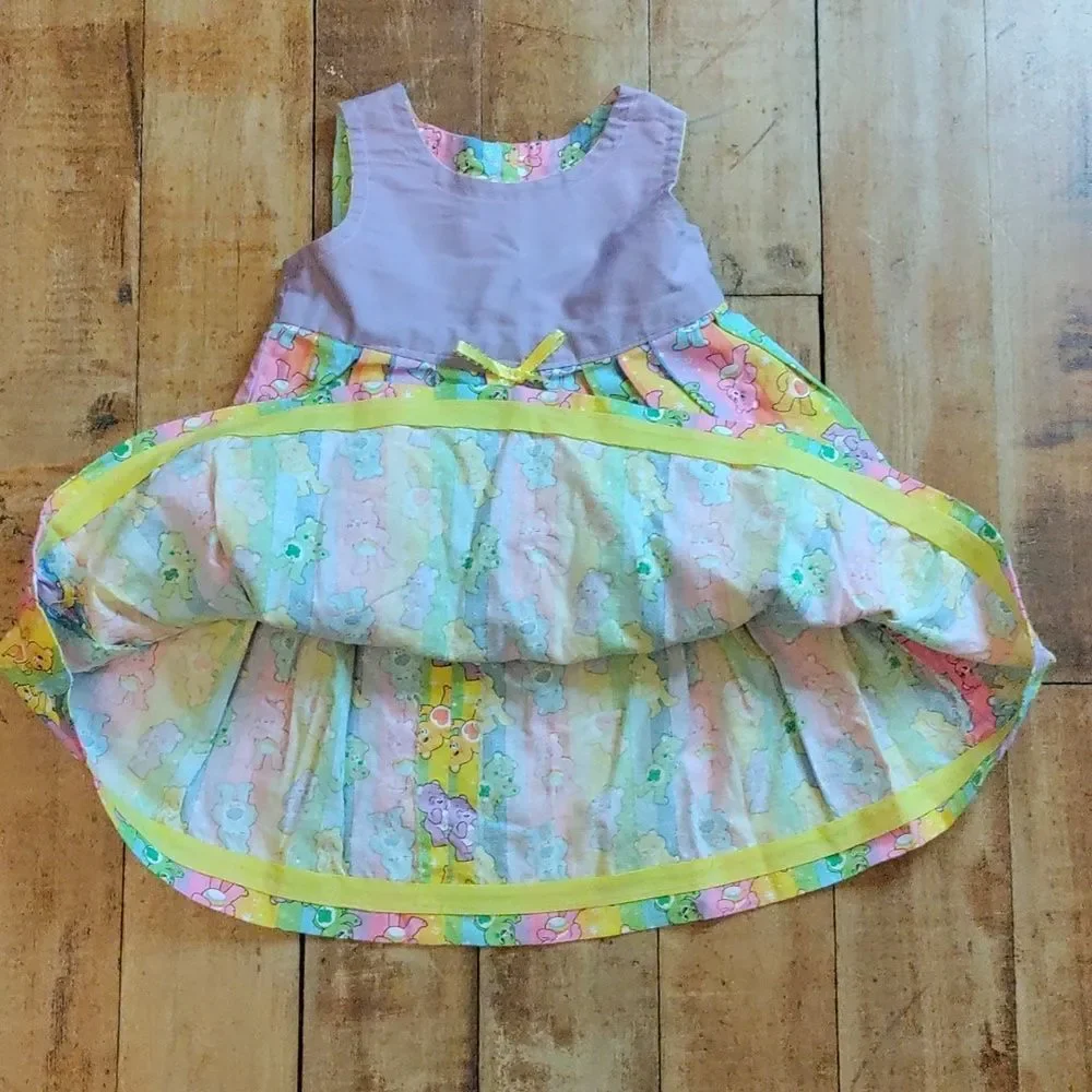 Care Bears Dress Size 18 Months Vintage Homemade Sleeveless Rainbow Summer